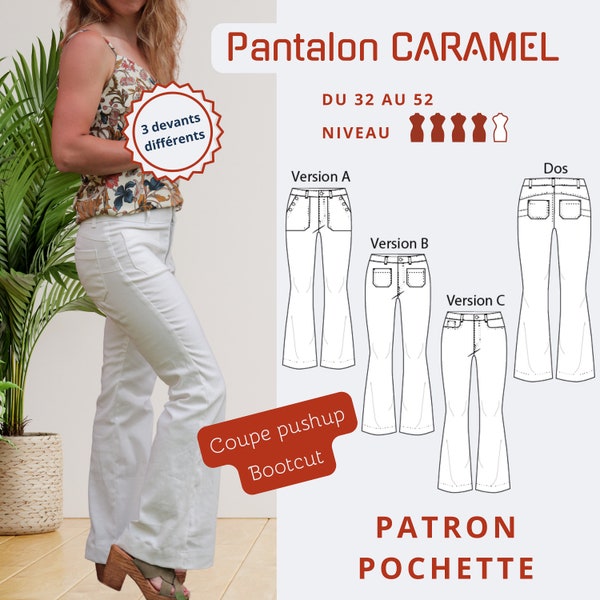 Pantalon Femme CARAMEL - Patron de couture POCHETTE - Tailles 32 -> 52