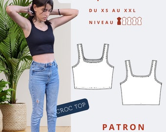 Croc top Calisson Patron de couture POCHETTE - Tailles XS -> XXL