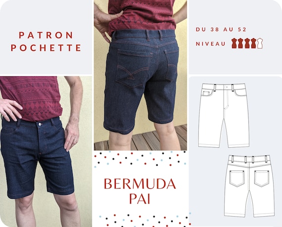 Bermuda Hombre PAI Patr n de costura POCHETTE tallas 38 52 Etsy