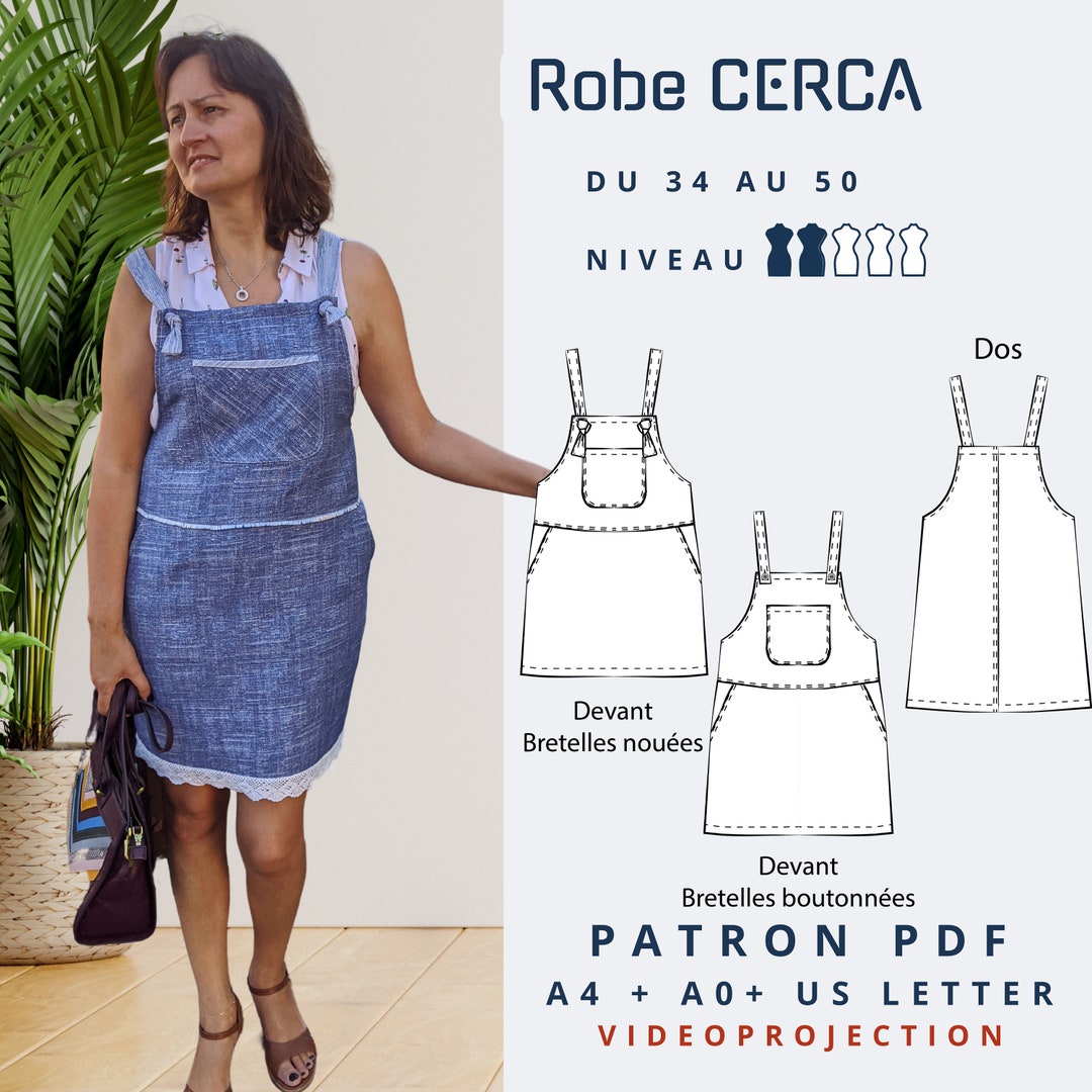 The Overall Dress "cerca" - Digital Sewing Pattern (PDF) - Sizes 34 to ...