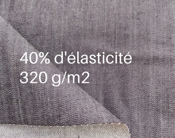 Denim Coton/Elasthanne - Marron - 40% d'élasticité