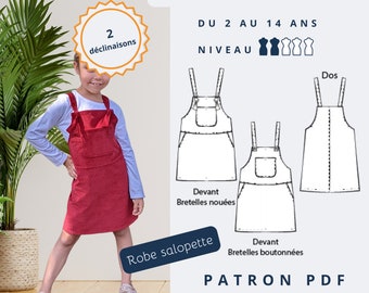 Robe enfant CERCINHA - Patron de couture numérique (PDF) - Tailles du 2 au 14 ans