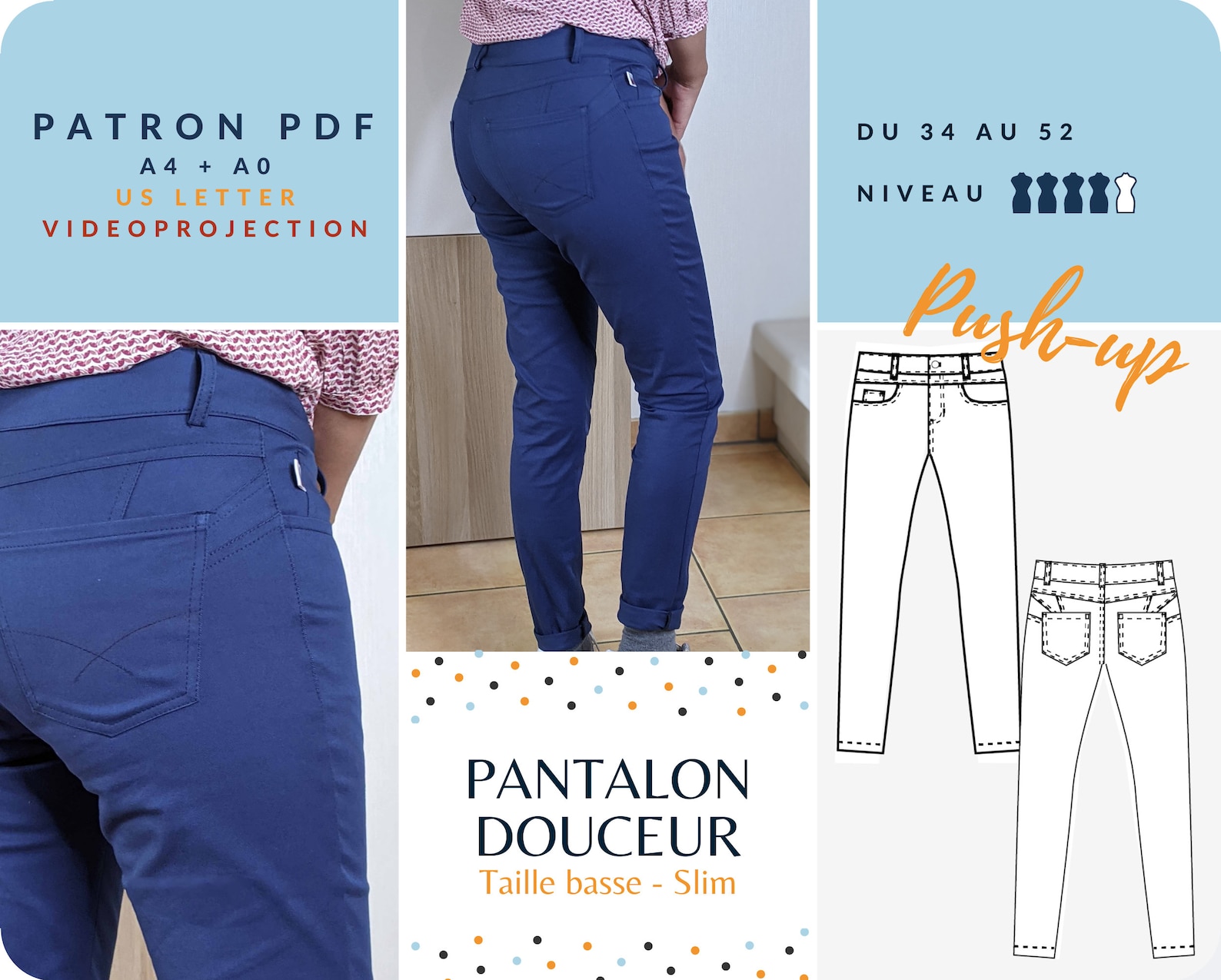 Patron Gratuit Pantalon Femme Taille élastique Pantalon femme DOUCEUR Patron de couture numérique PDF - Etsy France
