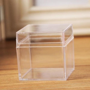2PCS Clear Acrylic Gift Box Wedding Party Gift Packaging Box Candy