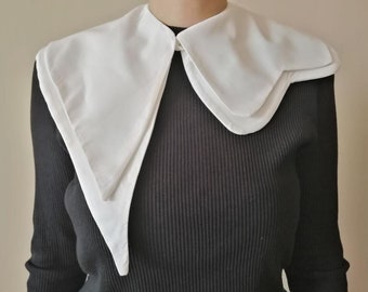 White Peter Pan Collar, Woman Detachable Collars, Handmade Detachable Clothing Accessories, Detach Collar Woman