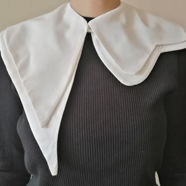 White Peter Pan Collar, Woman Detachable Collars, Handmade Detachable Clothing Accessories, Detach Collar Woman