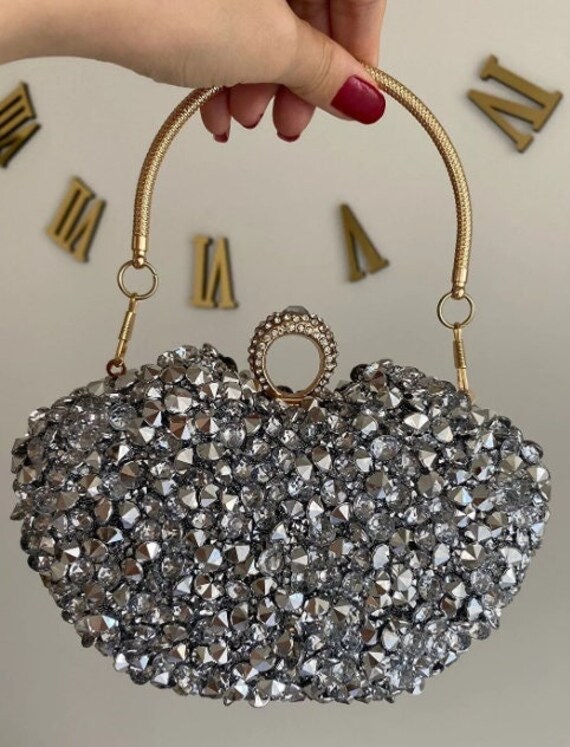 Silver Stone Evening Bag Wedding Handbag Party Purses Evening Dress Purses Clutch Bags Gift for Women Hand Bag Mother s Day Gifts Etsy Ireland