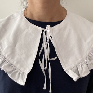 Plain Large White Peter Pan Collar, Woman Detachable Collars, Handmade Detachable Clothing Accessories, Detach Collar Woman