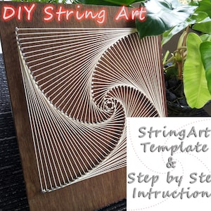 stringart template | StringArt DIY | StringArt pattern &quot;Infinity Square&quot; | StringArt Square pattern | *Pattern only*