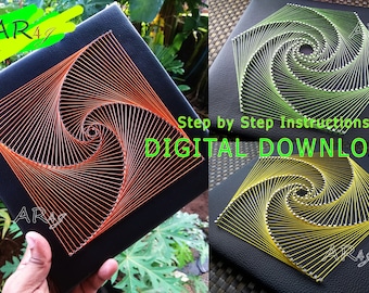 4 String Art Geometric Pattern DIY Bundle | step by step instructions to make String Art design | StringArt DIY | How to make String Art