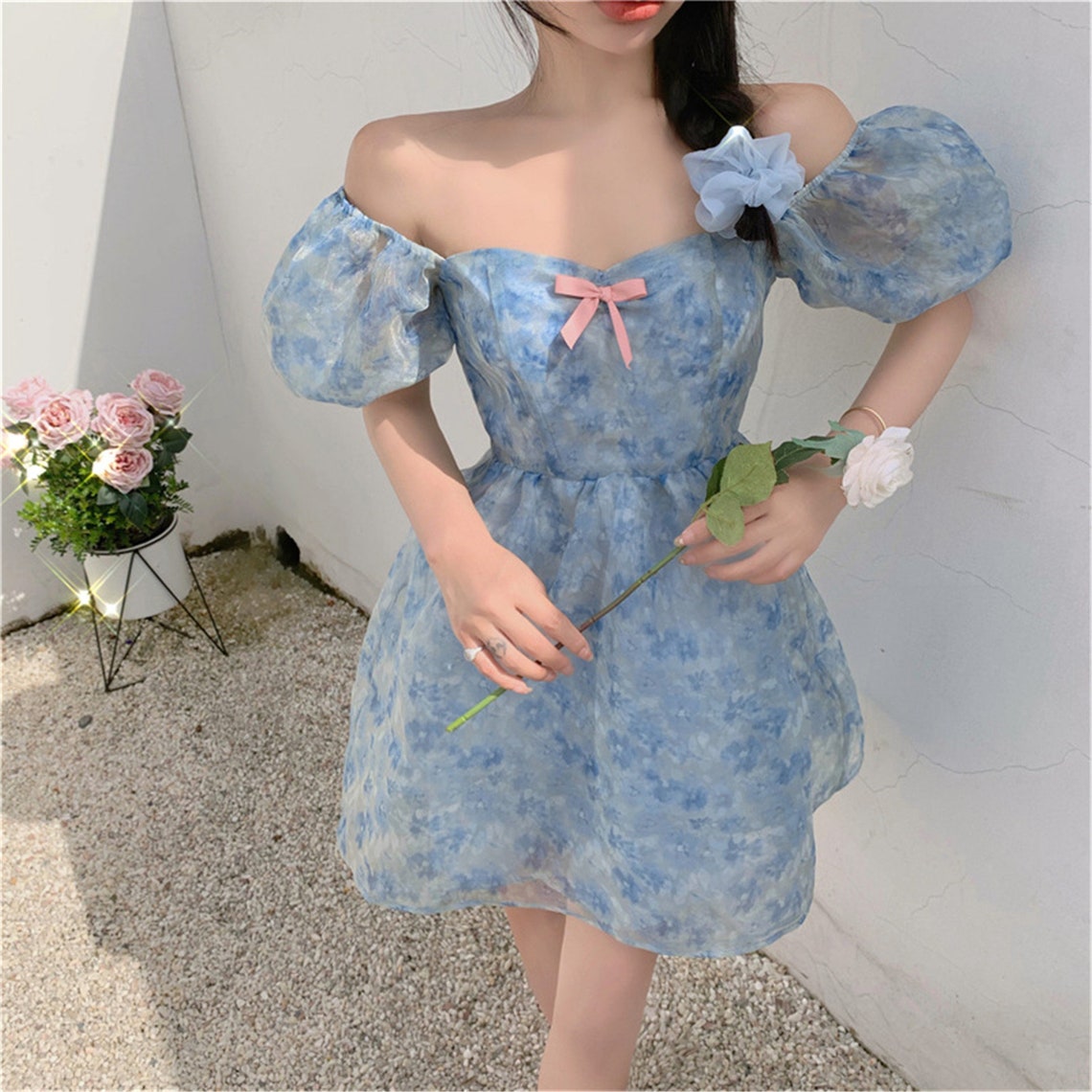 Vintage Floral Cottagecore DressMilkmaid DressPuff Sleeve | Etsy