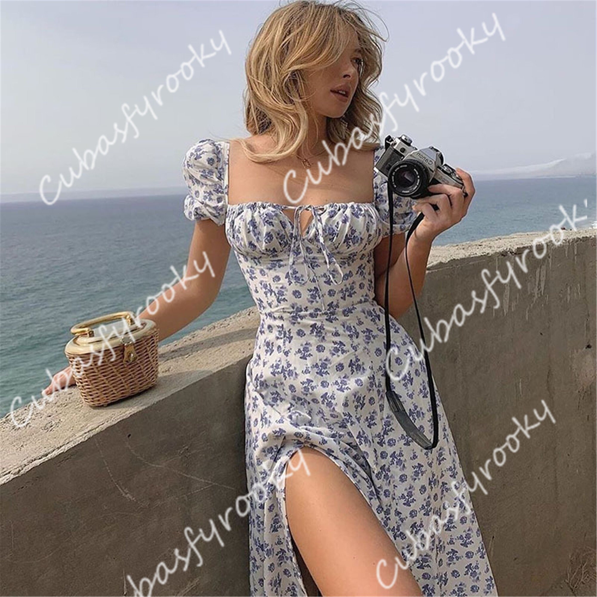 Floral Milkmaid DressVintage French Floral Summer Etsy