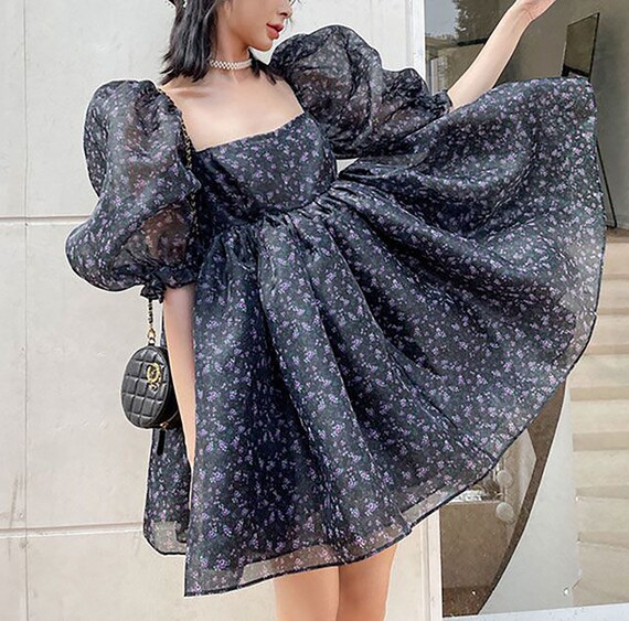 French Puff Sleeve Floral KleidMilkmaid 