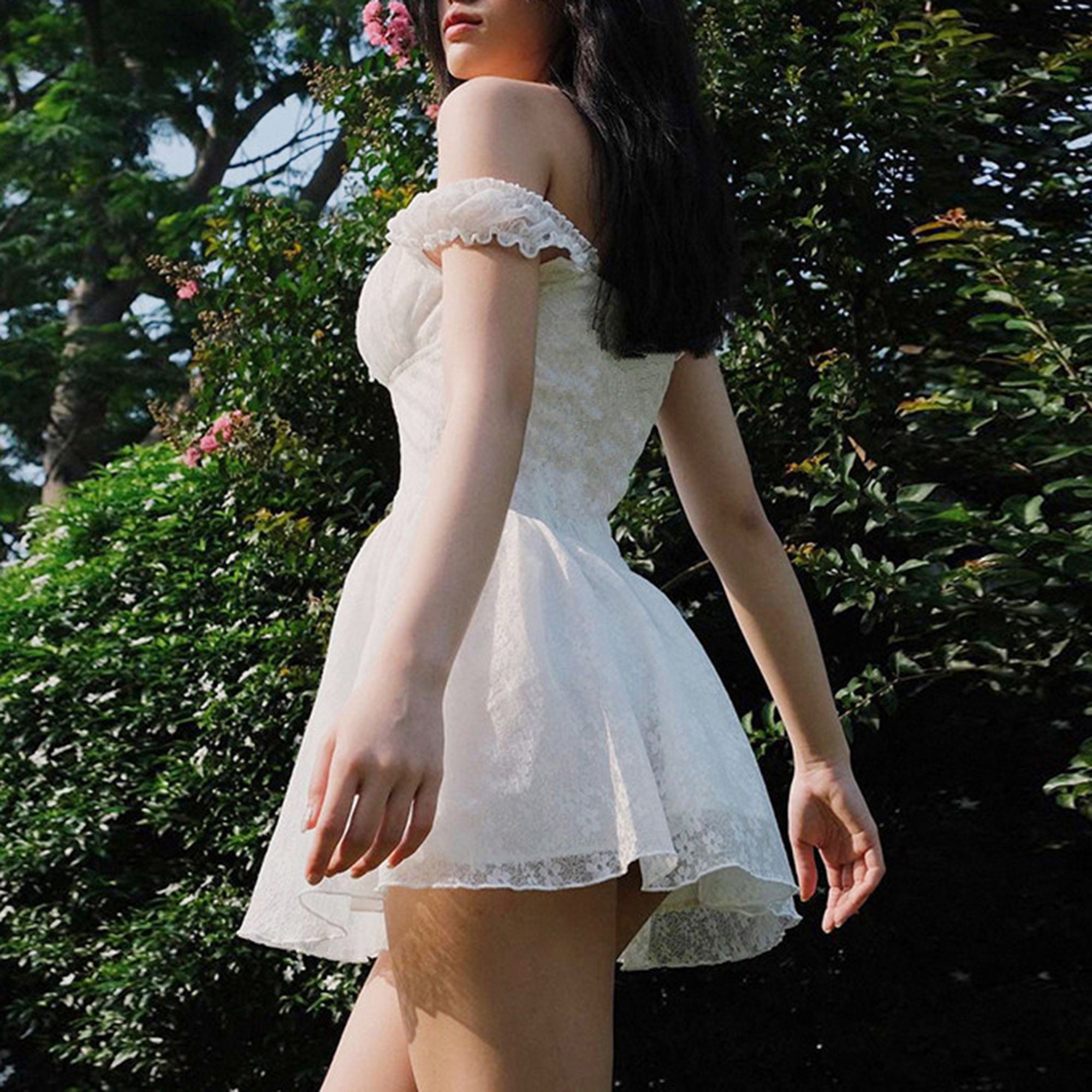 White Mini Lace Cottagecore Dressmilkmaid Dressprom Dress - Etsy