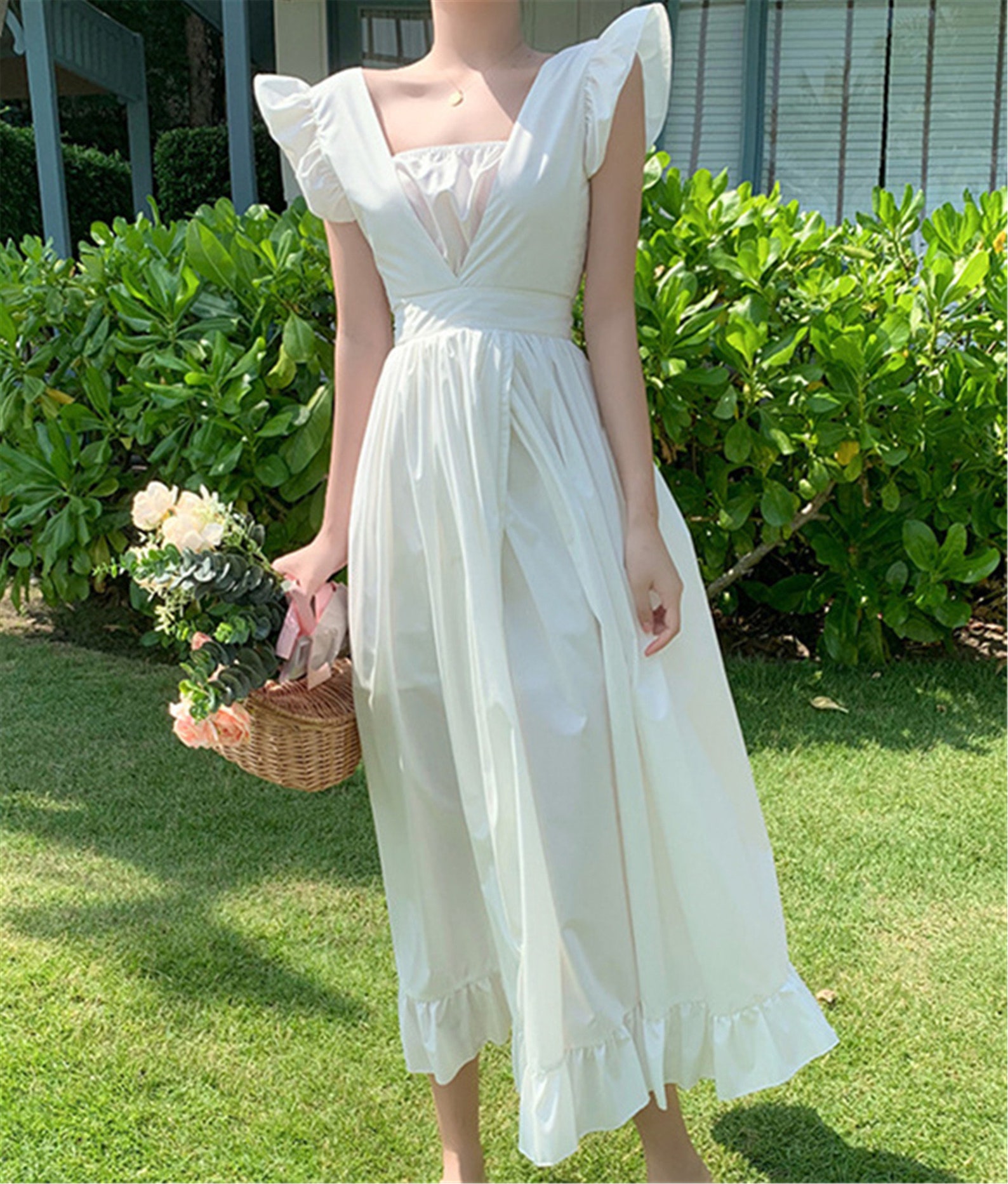 Cottagecore Milkmaid Dress White Fairy Dress Sexy Milkmaid Etsy