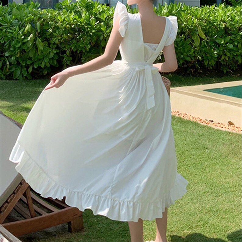 Cottagecore Milkmaid Dress White Fairy Dress Sexy Milkmaid Etsy