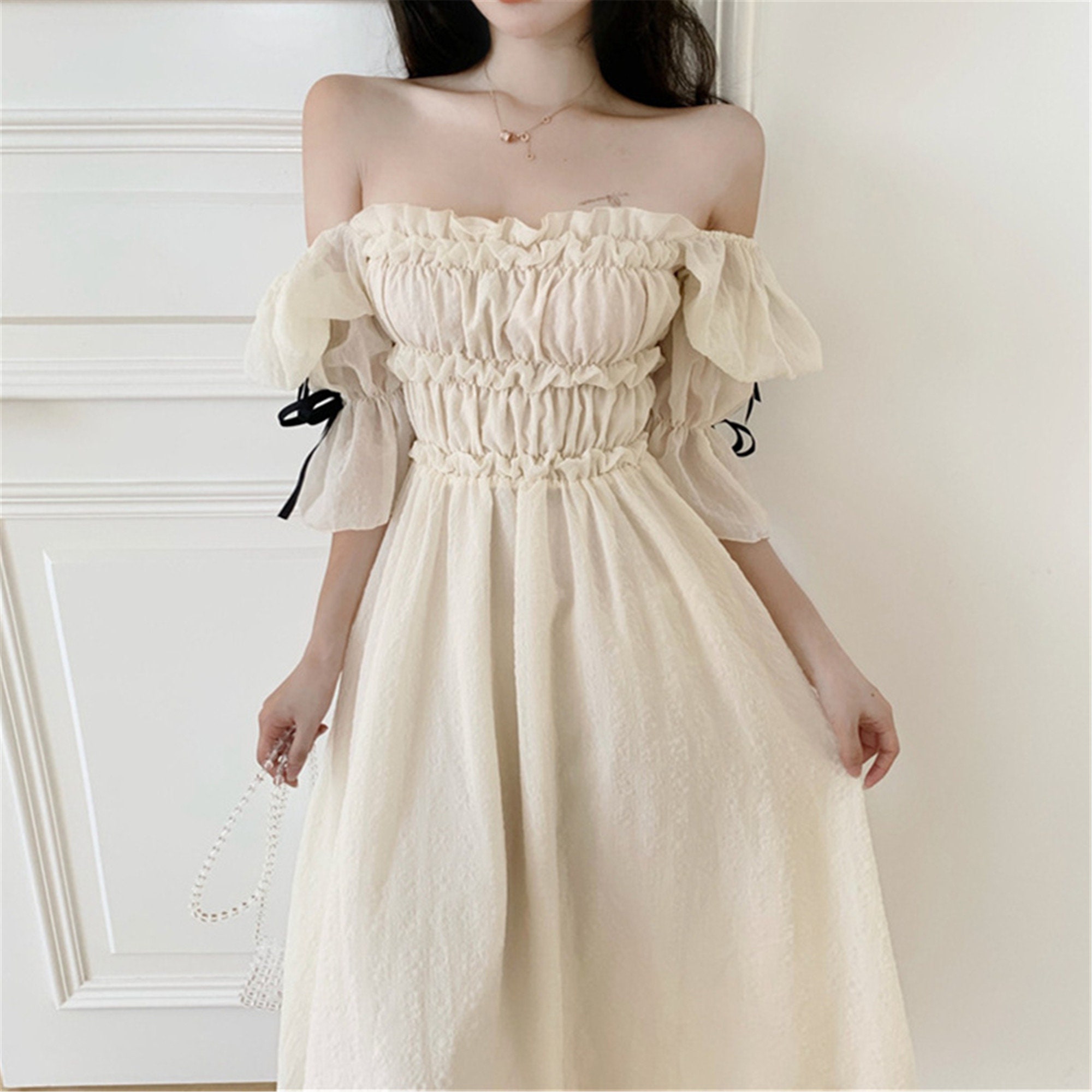 Sweet Fairy Dresscottagecore Dresssquare Neck Puff Sleeve - Etsy
