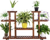 4-Layer Wooden Flower Stands Pine Wood Stand For Plants, Bathroom, Bookcase, Shelf, Rack Corner Flower Holder Indoor Garden, Plant ladder