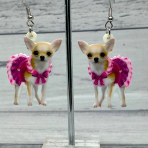 Chihuahua dog acrylic earrings