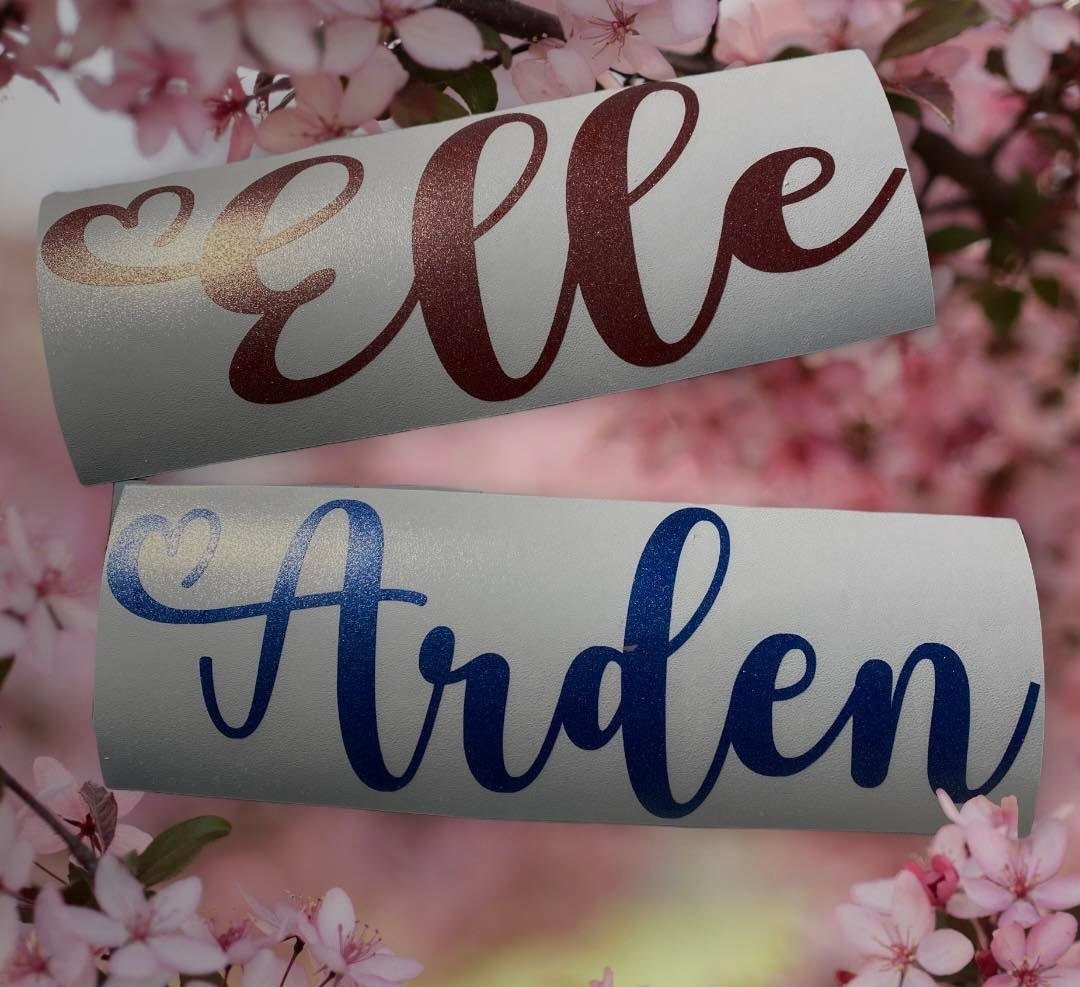 Personalized Heart Name Vinyl Decals: Custom Label Decals - Etsy