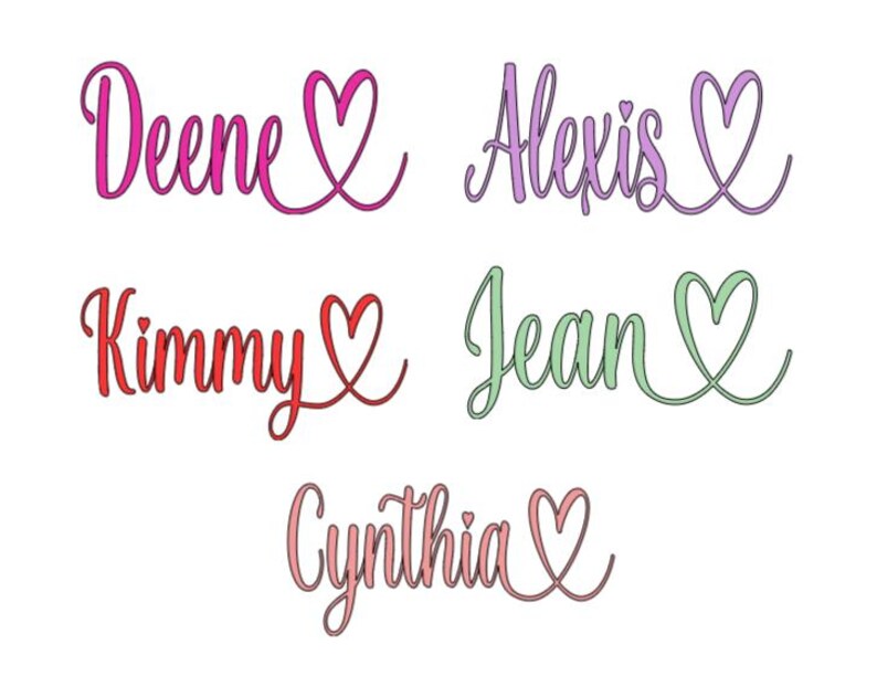 Custom Name Vinyl Decal: Personalized Label Sticker With Heart - Etsy