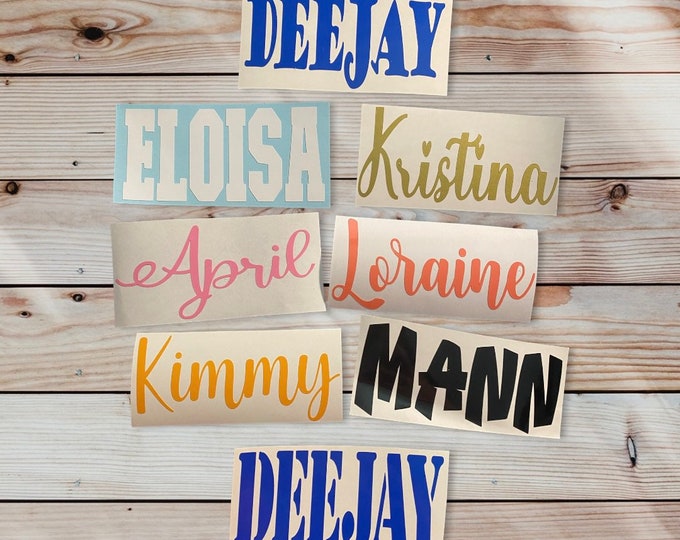Name Decals, Personalized Name Decals, Custom Name Decals, Name Vinyl