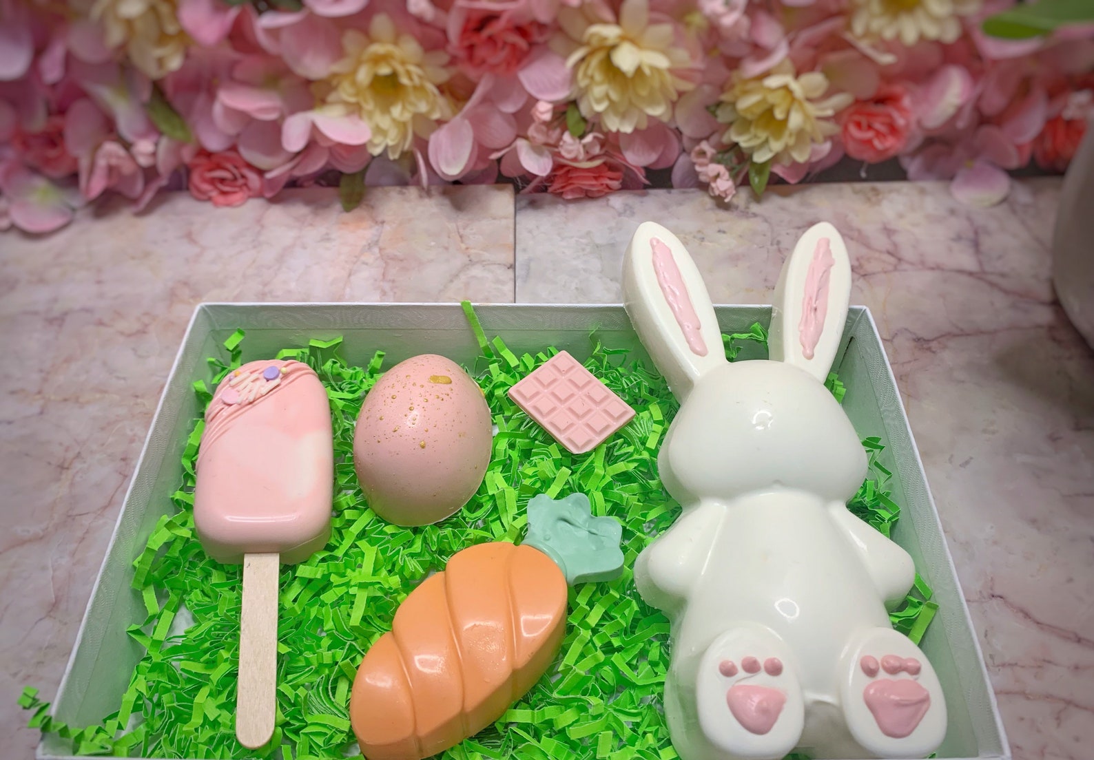 Bunny Easter gift set. Breakable bunny. Easter marble Etsy