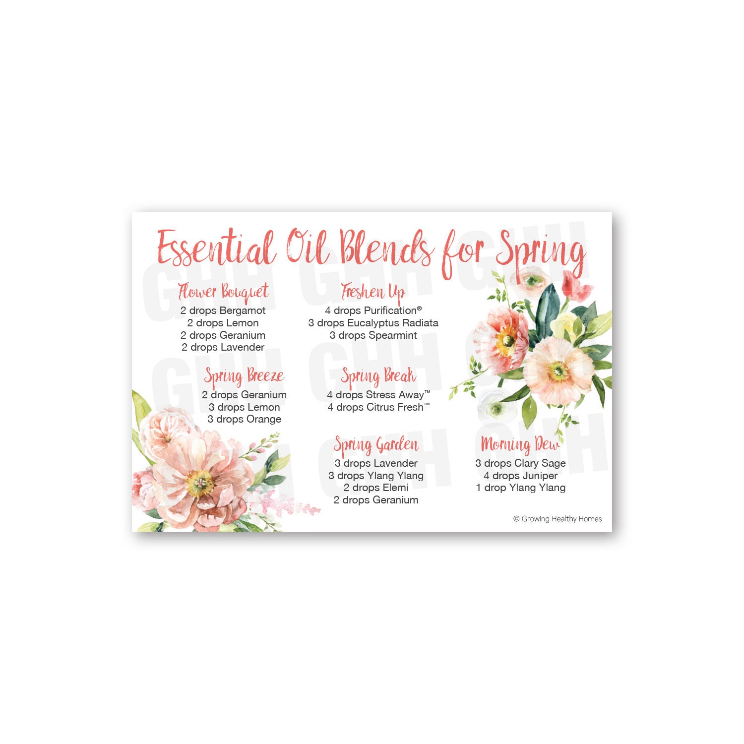 Spring Diffuser Blend Printable Card