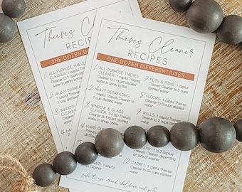 Thieves Cleaner Recipe Printable Card