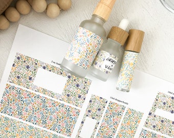 Spring Pattern Bottle Labels
