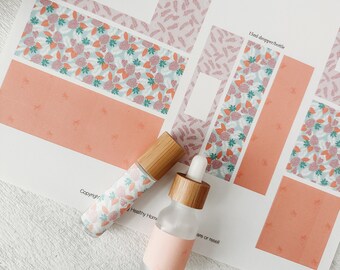 Summer Pattern Bottle Labels