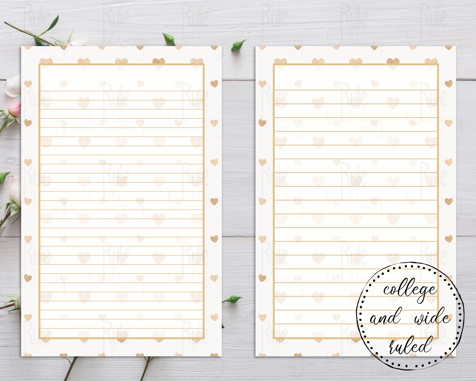 Printable 5.5 x 8.5 Stationery Half Letter Stationery | Etsy