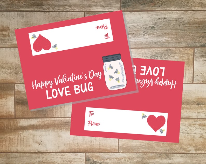 Happy Valentines Day Love Bug Printable Treat Bag Topper Kids Classroom Valentine PDF Instant