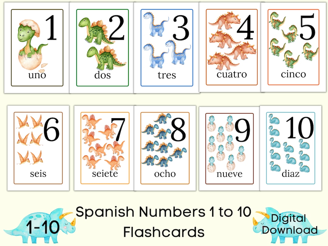 Counting in Spanish 1 10, Spanish Number Flashcards Printable, Counting