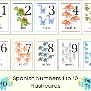 Counting In Spanish 1 -10, Spanish Number Flashcards Printable, Counting in Spanish for Kids, Counting to 10 in Spanish, Counting Flashcards
