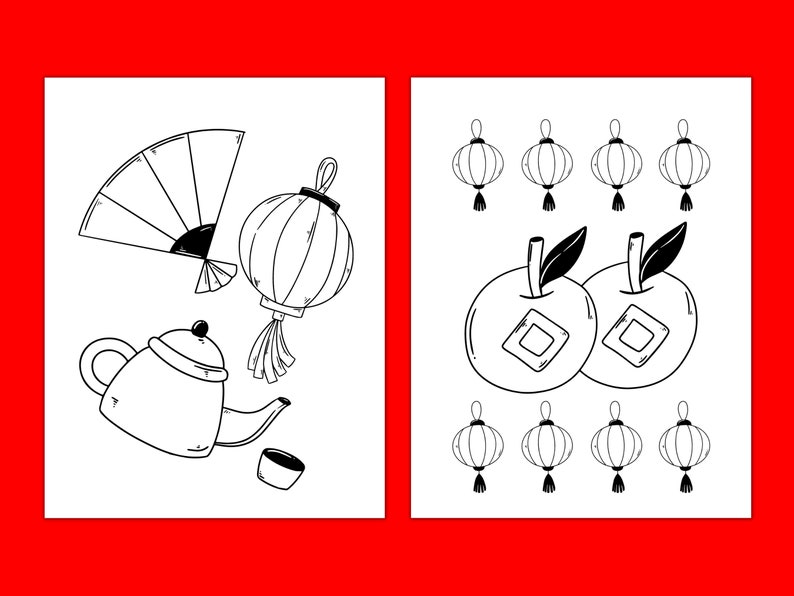 Chinese New Year 2022 Coloring Pages Printable Year of the - Etsy