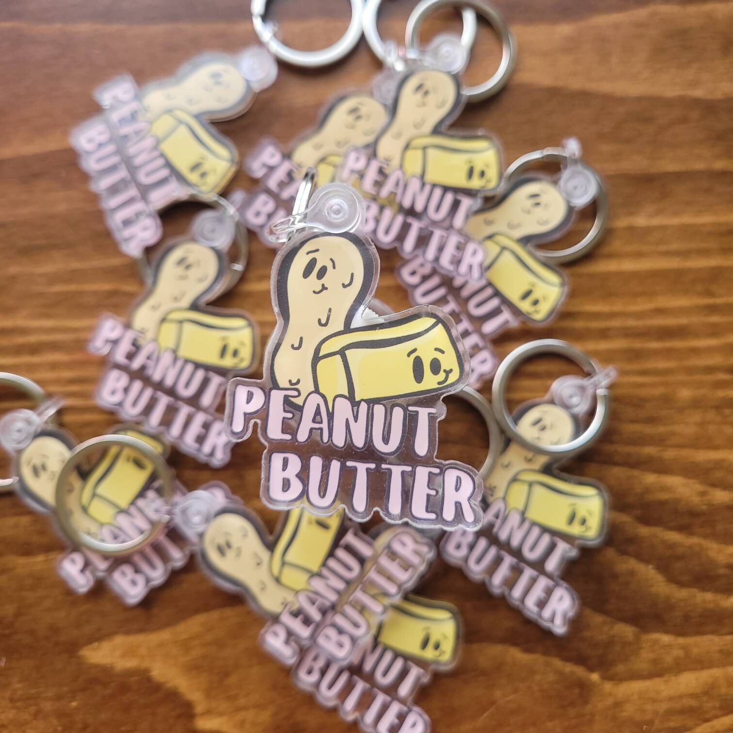 Peanut Butter Keychain / Keychain/ Original Art / Peanut Etsy