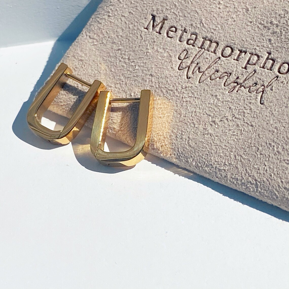 Jane minimalistisch 18K vergoldet U geformt | Etsy