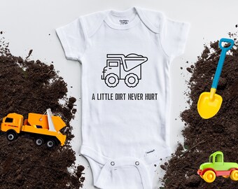 Details about / Dump Truck Daddy/'s Helper Baby Bodysuit Embroidered