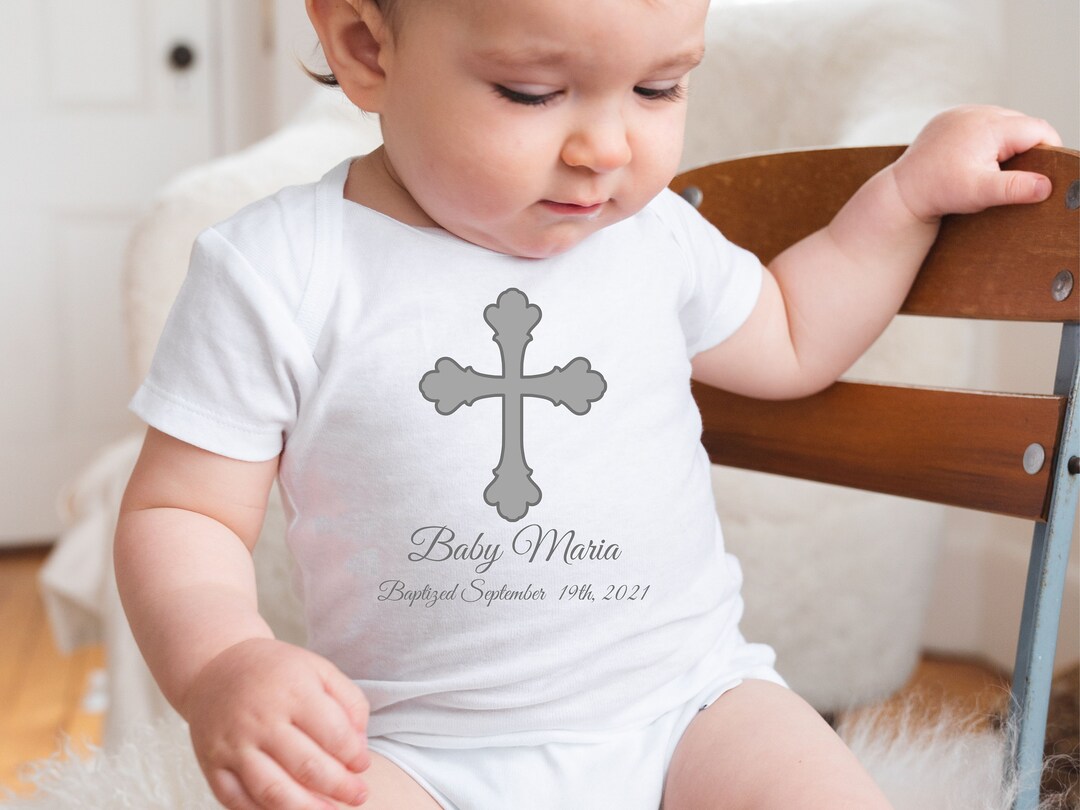 Baptism Onesie Personalized Baby Christening Onesie Baptism Etsy