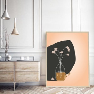 Boho Floral Print: Abstract Vase Illustration (Digital Download)