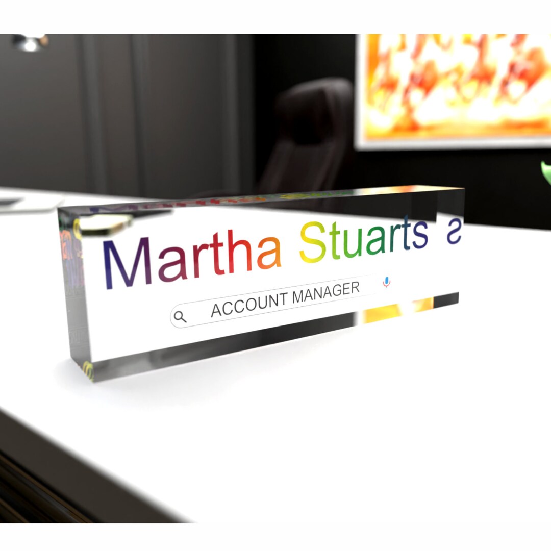 Desk Name Plate, Custom Acrylic Desk Sign, Name Plate Sign, Personalized Desk Name Plate, Full