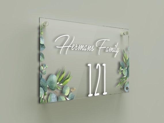 Sign Plate Custom Door Name Plate 10MM Thick Personalized Nameplate Crystal Clear Acrylic Name Plate Laser Cut Custom Signs Door Design