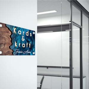 Custom Door Name Plate, Unique Design Nameplate, 10MM Thick Crystal Clear Acrylic Nameplates, Personalized Sign Plate, Custom Door Signs