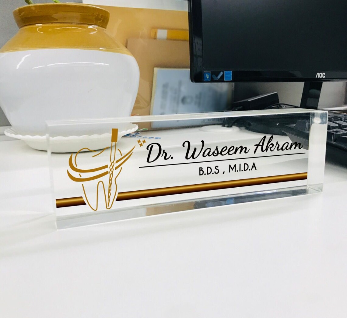 Desk Name Plate for Doctor, Personalized Desk Name Plate, Nameplate ...