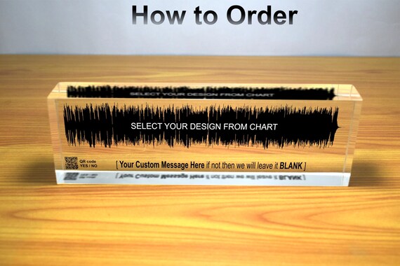Arte Personalizzata Con Onde Sonore – Blocco In Acrilico Con QR Code – Regalo Unico – 12x3x1.25 Pollici