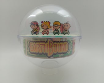 Earthbound Ness and Friends in Onett Shadow Globe Christmas Ornament