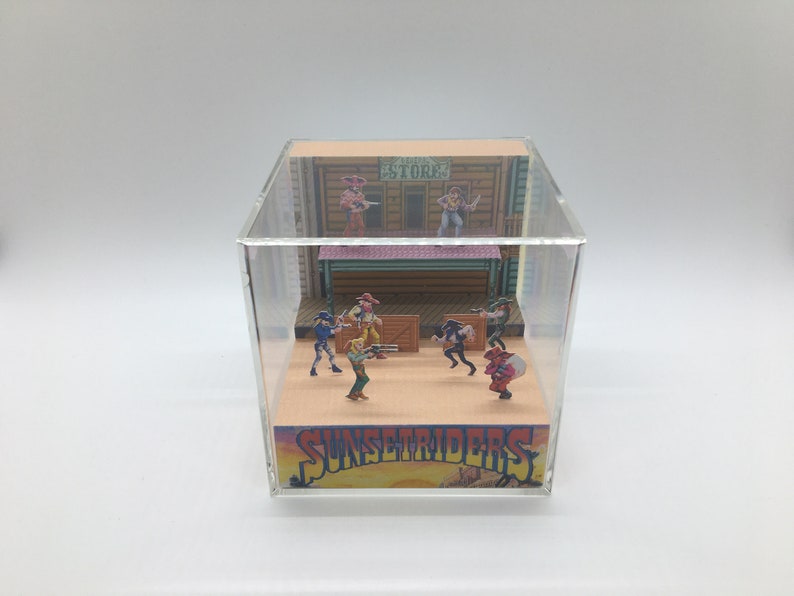 Sunset Riders Arcade Genesis Game Shadow Box Art Diorama image 4