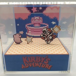Kirby&#39;s Adventure Kirby vs. King Dedede Shadow Box Diorama Cube