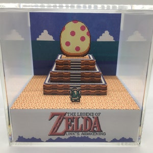 The Legend of Zelda Link&#39;s Awakening The Windfish&#39;s Egg Shadow Box Diorama Decor